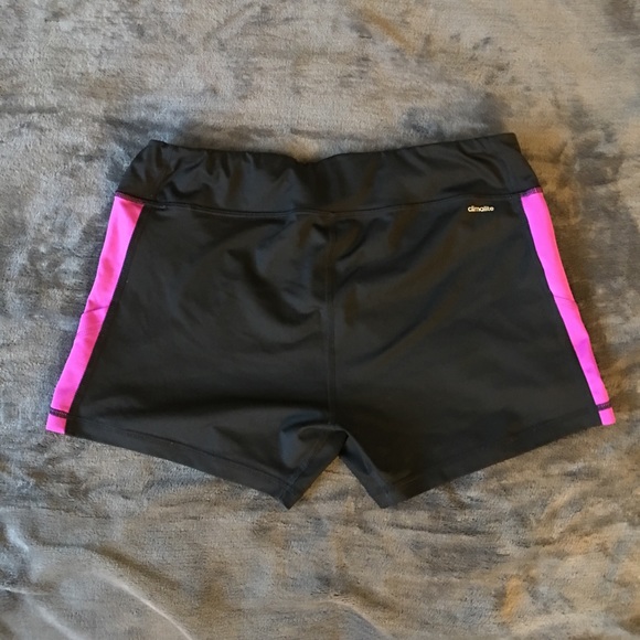 ADIDAS climalite black + fuchsia workout shorts - Picture 2 of 4